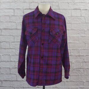 Vintage 70s Oversized Plaid Boyfriend Shacket